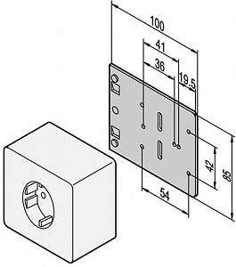 MOUNTING PLATE-SINGLE SOCKET (Мин. заказ 6 шт) / монтажная панель для розетки (Мин. заказ 6 шт) Schroff